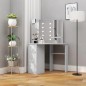 Tavolino da Trucco Angolare LED Grigio Cemento 111x54x141,5 cm Tavolino da Trucco Angolare LED Grigio Cemento 111x54x141,5 cm