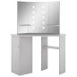 Tavolino da Trucco Angolare LED Grigio Cemento 111x54x141,5 cm Tavolino da Trucco Angolare LED Grigio Cemento 111x54x141,5 cm