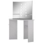 Tavolino da Trucco Angolare LED Grigio Cemento 111x54x141,5 cm Tavolino da Trucco Angolare LED Grigio Cemento 111x54x141,5 cm