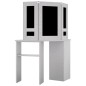Tavolino da Trucco Angolare LED Grigio Cemento 111x54x141,5 cm Tavolino da Trucco Angolare LED Grigio Cemento 111x54x141,5 cm