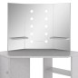 Tavolino da Trucco Angolare LED Grigio Cemento 111x54x141,5 cm Tavolino da Trucco Angolare LED Grigio Cemento 111x54x141,5 cm