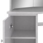 Tavolino da Trucco Angolare LED Grigio Cemento 111x54x141,5 cm Tavolino da Trucco Angolare LED Grigio Cemento 111x54x141,5 cm