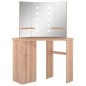 Tavolino da Trucco Angolare con LED Rovere 111x54x141,5 cm Tavolino da Trucco Angolare con LED Rovere 111x54x141,5 cm