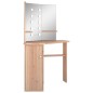 Tavolino da Trucco Angolare con LED Rovere 111x54x141,5 cm Tavolino da Trucco Angolare con LED Rovere 111x54x141,5 cm