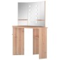 Tavolino da Trucco Angolare con LED Rovere 111x54x141,5 cm Tavolino da Trucco Angolare con LED Rovere 111x54x141,5 cm