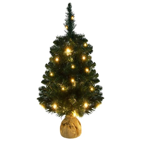 vidaXL Albero di Natale Artificiale con Supporto e LED Verde 90 cm PVC