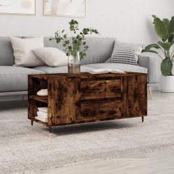 vidaXL Tavolino da Salotto Rovere Fumo 102x44,5x50cm Legno Multistrato