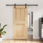 vidaXL Porta Scorrevole con Set Hardware 90x210 cm Legno Massello Pino vidaXL Porta Scorrevole con Set Hardware 90x210 cm Legno Massello Pino
