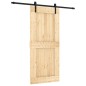 vidaXL Porta Scorrevole con Set Hardware 90x210 cm Legno Massello Pino vidaXL Porta Scorrevole con Set Hardware 90x210 cm Legno Massello Pino