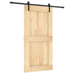 vidaXL Porta Scorrevole con Set Hardware 100x210cm Legno Massello Pino