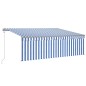 vidaXL Tenda Sole Retrattile Automatica con Parasole 4x3m Blu Bianco vidaXL Tenda Sole Retrattile Automatica con Parasole 4x3m Blu Bianco