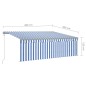 vidaXL Tenda Sole Retrattile Automatica con Parasole 4x3m Blu Bianco vidaXL Tenda Sole Retrattile Automatica con Parasole 4x3m Blu Bianco