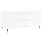 vidaXL Tavolino Salotto Bianco Lucido 102x44,5x50 cm Legno Multistrato vidaXL Tavolino Salotto Bianco Lucido 102x44,5x50 cm Legno Multistrato