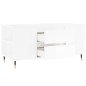 vidaXL Tavolino Salotto Bianco Lucido 102x44,5x50 cm Legno Multistrato vidaXL Tavolino Salotto Bianco Lucido 102x44,5x50 cm Legno Multistrato