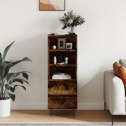 vidaXL Credenza Rovere Fumo 40x36x110 cm in Legno Multistrato