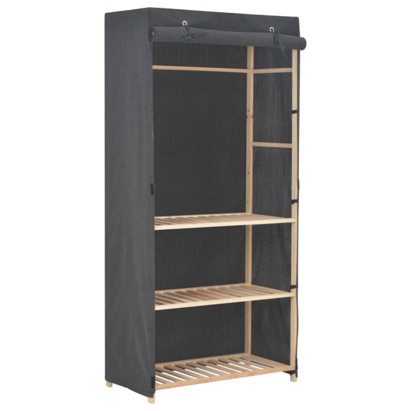 vidaXL Armadio a 3 Ripiani Grigio 79x40x170 cm in Tessuto vidaXL Armadio a 3 Ripiani Grigio 79x40x170 cm in Tessuto