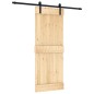vidaXL Porta Scorrevole con Set Hardware 80x210 cm Legno Massello Pino vidaXL Porta Scorrevole con Set Hardware 80x210 cm Legno Massello Pino