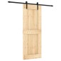 vidaXL Porta Scorrevole con Set Hardware 80x210 cm Legno Massello Pino vidaXL Porta Scorrevole con Set Hardware 80x210 cm Legno Massello Pino