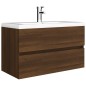 vidaXL Mobile Lavabo Rovere Marrone 80x38,5x45 cm Legno Multistrato vidaXL Mobile Lavabo Rovere Marrone 80x38,5x45 cm Legno Multistrato