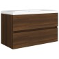 vidaXL Mobile Lavabo Rovere Marrone 80x38,5x45 cm Legno Multistrato vidaXL Mobile Lavabo Rovere Marrone 80x38,5x45 cm Legno Multistrato