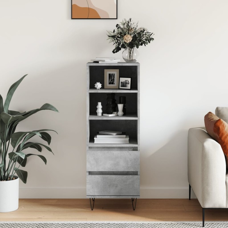 vidaXL Credenza Grigio Cemento 40x36x110 cm in Legno Multistrato vidaXL Credenza Grigio Cemento 40x36x110 cm in Legno Multistrato