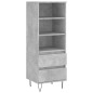 vidaXL Credenza Grigio Cemento 40x36x110 cm in Legno Multistrato vidaXL Credenza Grigio Cemento 40x36x110 cm in Legno Multistrato