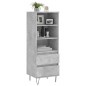 vidaXL Credenza Grigio Cemento 40x36x110 cm in Legno Multistrato vidaXL Credenza Grigio Cemento 40x36x110 cm in Legno Multistrato