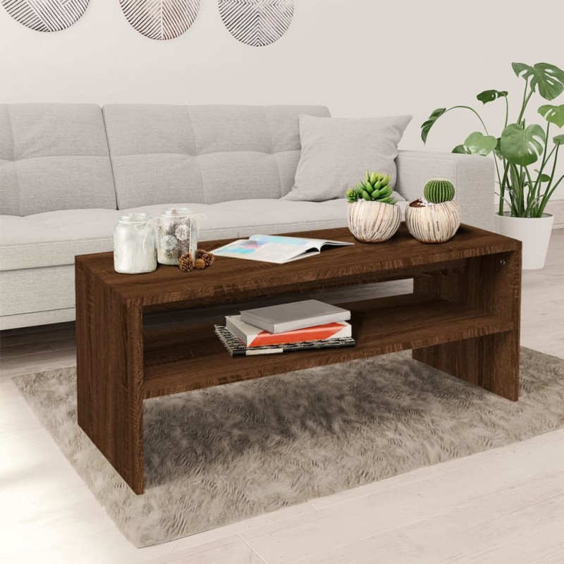 vidaXL Tavolino Salotto Rovere Marrone 100x40x40 cm Legno Multistrato vidaXL Tavolino Salotto Rovere Marrone 100x40x40 cm Legno Multistrato