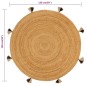 vidaXL Tappeto Intrecciato con Nappe 150 cm Iuta Rotondo vidaXL Tappeto Intrecciato con Nappe 150 cm Iuta Rotondo