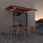 vidaXL Tenda da Sole Retrattile Manuale LED 450x350 cm Arancio Marrone vidaXL Tenda da Sole Retrattile Manuale LED 450x350 cm Arancio Marrone