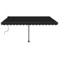 vidaXL Tenda da Sole Retrattile Manuale LED 450x350 cm Antracite vidaXL Tenda da Sole Retrattile Manuale LED 450x350 cm Antracite