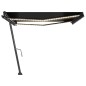 vidaXL Tenda da Sole Retrattile Manuale LED 450x350 cm Antracite vidaXL Tenda da Sole Retrattile Manuale LED 450x350 cm Antracite