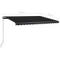 vidaXL Tenda da Sole Retrattile Manuale LED 450x350 cm Antracite vidaXL Tenda da Sole Retrattile Manuale LED 450x350 cm Antracite