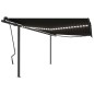 vidaXL Tenda da Sole Retrattile Manuale con LED 4,5x3,5 m Antracite vidaXL Tenda da Sole Retrattile Manuale con LED 4,5x3,5 m Antracite