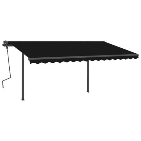 vidaXL Tenda da Sole Retrattile Manuale con LED 4,5x3,5 m Antracite