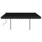 vidaXL Tenda da Sole Retrattile Manuale con LED 4,5x3,5 m Antracite vidaXL Tenda da Sole Retrattile Manuale con LED 4,5x3,5 m Antracite
