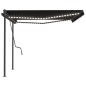 vidaXL Tenda da Sole Retrattile Manuale con LED 4,5x3,5 m Antracite vidaXL Tenda da Sole Retrattile Manuale con LED 4,5x3,5 m Antracite