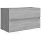 Set Mobili da Bagno 2 pz Grigio Sonoma in Legno Multistrato Set Mobili da Bagno 2 pz Grigio Sonoma in Legno Multistrato