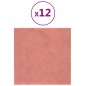 vidaXL Pannelli Murali 12 pz Rosa 30x30 cm Velluto 1,08 m² vidaXL Pannelli Murali 12 pz Rosa 30x30 cm Velluto 1,08 m²