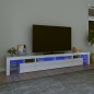 vidaXL Mobile Porta TV con Luci LED Bianco Lucido 260x36,5x40 cm vidaXL Mobile Porta TV con Luci LED Bianco Lucido 260x36,5x40 cm