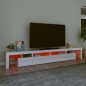 vidaXL Mobile Porta TV con Luci LED Bianco Lucido 260x36,5x40 cm vidaXL Mobile Porta TV con Luci LED Bianco Lucido 260x36,5x40 cm