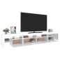 vidaXL Mobile Porta TV con Luci LED Bianco Lucido 260x36,5x40 cm vidaXL Mobile Porta TV con Luci LED Bianco Lucido 260x36,5x40 cm