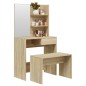 vidaXL Set Tavolo da Toeletta Rovere Sonoma 74,5x40x141 cm vidaXL Set Tavolo da Toeletta Rovere Sonoma 74,5x40x141 cm