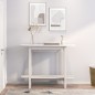 Tavolo Consolle Bianco 110x40x80 cm in Legno Massello di Pino Tavolo Consolle Bianco 110x40x80 cm in Legno Massello di Pino