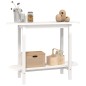 Tavolo Consolle Bianco 110x40x80 cm in Legno Massello di Pino Tavolo Consolle Bianco 110x40x80 cm in Legno Massello di Pino