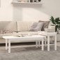 Set Tavolini da Salotto 2 pz Bianco in Legno Massello di Pino Set Tavolini da Salotto 2 pz Bianco in Legno Massello di Pino