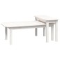 Set Tavolini da Salotto 2 pz Bianco in Legno Massello di Pino Set Tavolini da Salotto 2 pz Bianco in Legno Massello di Pino
