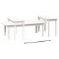 Set Tavolini da Salotto 2 pz Bianco in Legno Massello di Pino Set Tavolini da Salotto 2 pz Bianco in Legno Massello di Pino