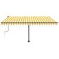 vidaXL Tenda da Sole Retrattile Manuale LED 450x350 cm Gialla Bianca vidaXL Tenda da Sole Retrattile Manuale LED 450x350 cm Gialla Bianca