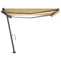 vidaXL Tenda da Sole Retrattile Manuale LED 450x350 cm Gialla Bianca vidaXL Tenda da Sole Retrattile Manuale LED 450x350 cm Gialla Bianca